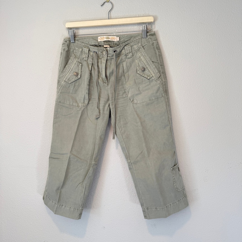 J.Crew Womens City Fit Broken-In Chino Sage Green Cropped Utility Pants Size 2